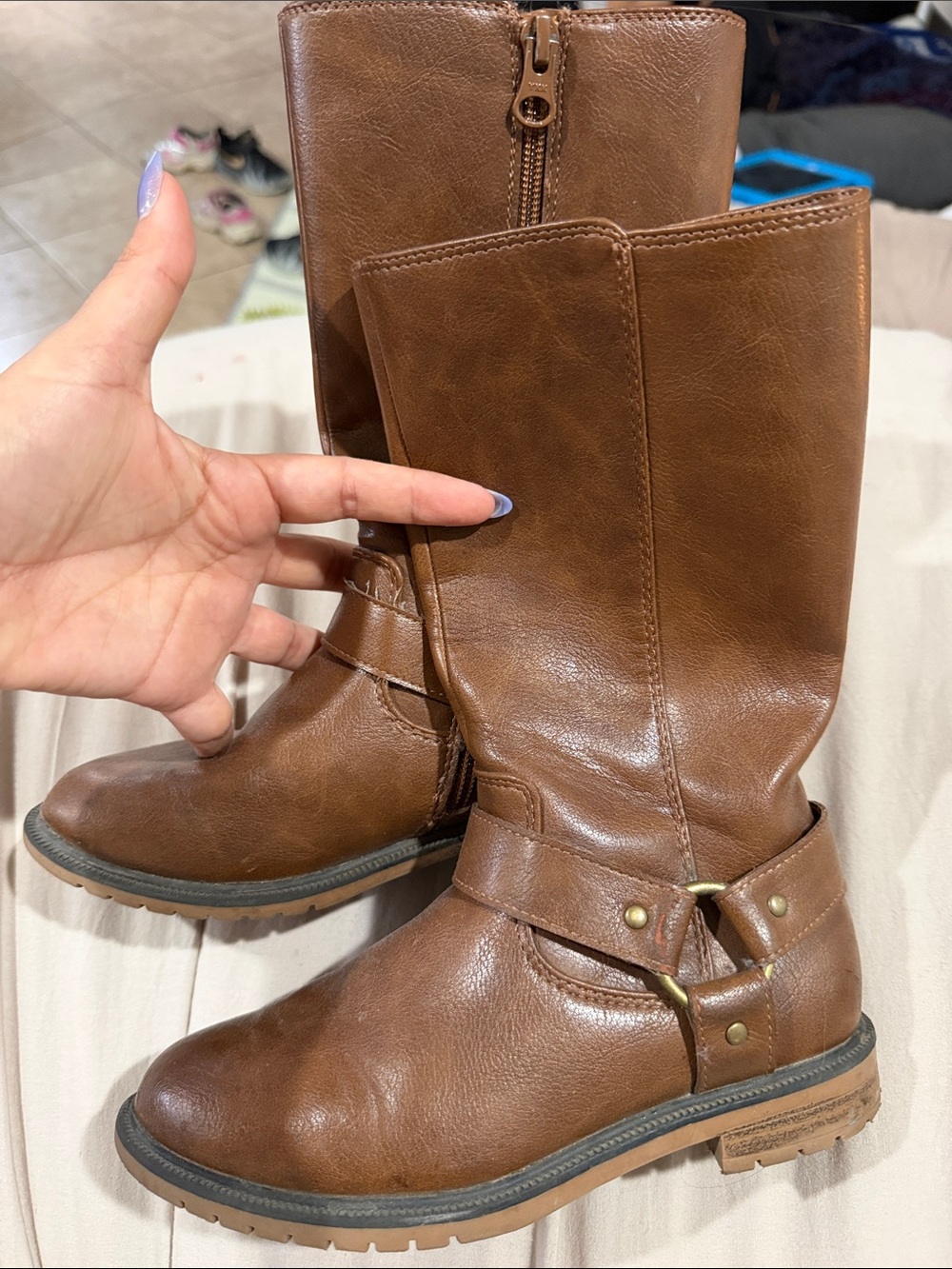 Cat & Jack Brown Girls Mid-Calf Riding Boots